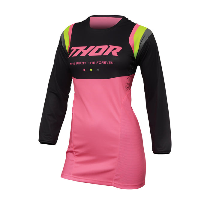 THOR MX JERSEY S22 PULSE WOMEN REV CHARCOAL/FLO.PINK SIZE LARGE