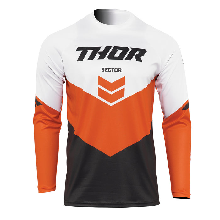 THOR MX JERSEY S22 SECTOR YOUTH CHEVRON CHARCOAL RED ORANGE XS