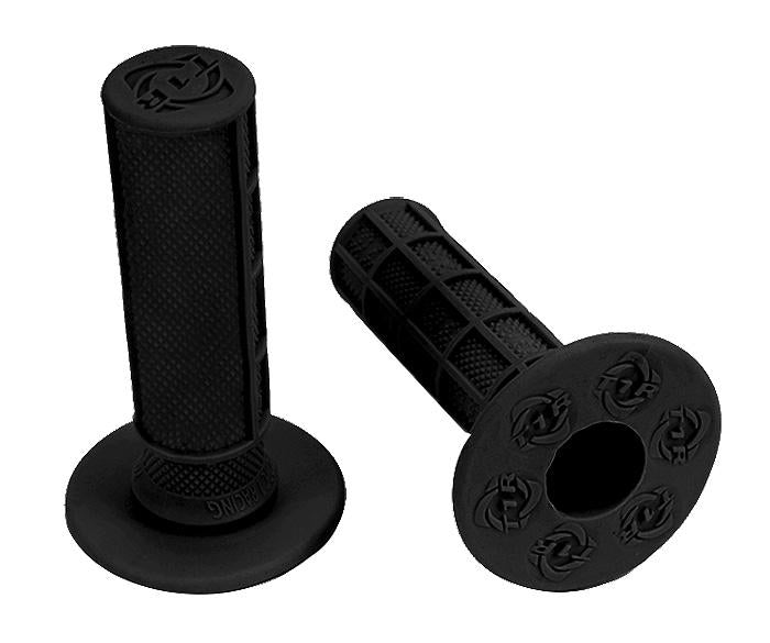 TORC1 HOLE SHOT GRIPS MX WAFFLE SOFT COMPOUND BLACK INCLUDES GRIP GLUE