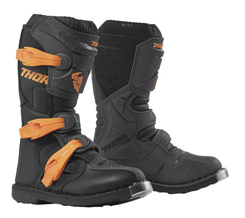 MOTORCROSS BOOTS THOR BLITZ XP YOUTH CHARCOAL/ORANGE SIZE 3