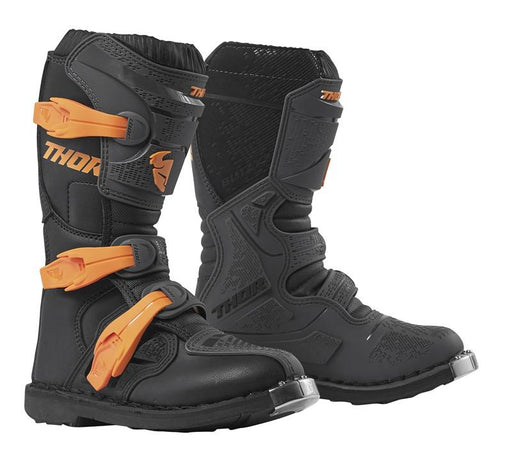 MOTORCROSS BOOTS THOR BLITZ XP YOUTH CHARCOAL/ORANGE SIZE 6