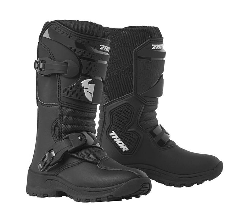 MOTORCROSS BOOTS THOR MINI BLITZ XP YOUTH BLACK SIZE 10