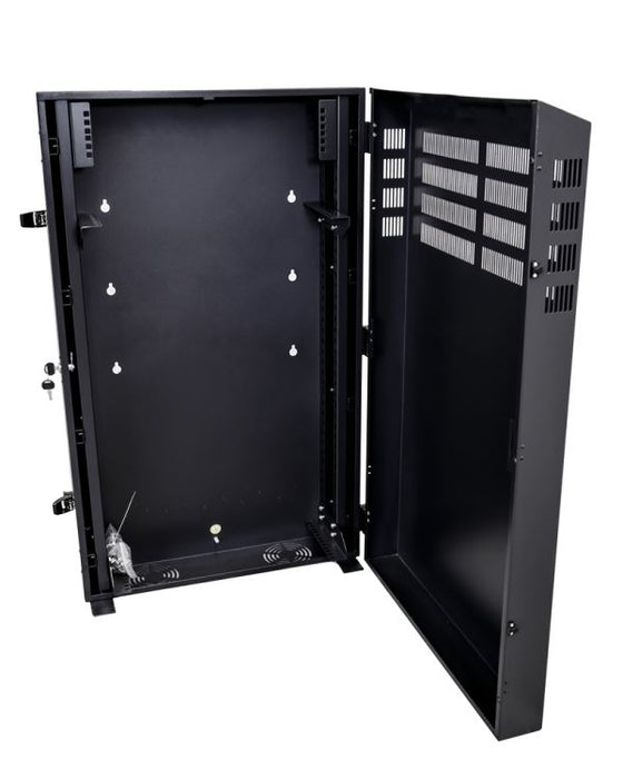 DYNAMIX 4RU Vertical Wall Mount Cabinet with 2RU Horizontal Mounting Rails. (650