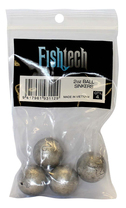 Fishtech Ball Sinkers 2oz (4 per pack)