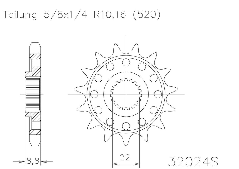 SPROCKET FRONT MOTO MASTER 14T BETA HUSABGER HUSQVARNA KTM