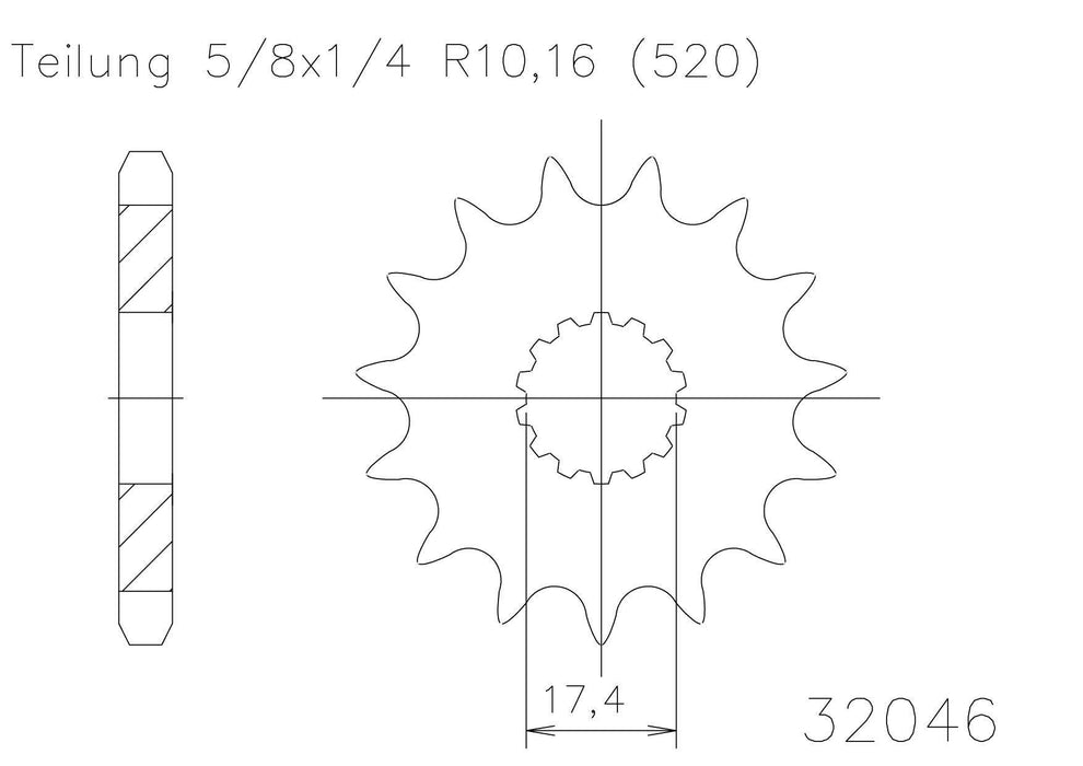 Sprocket Front Moto Master Made In Holland Gas Gas Ec125 03-15 Yamaha Yz125 87-04 Wr200 91-92 14T