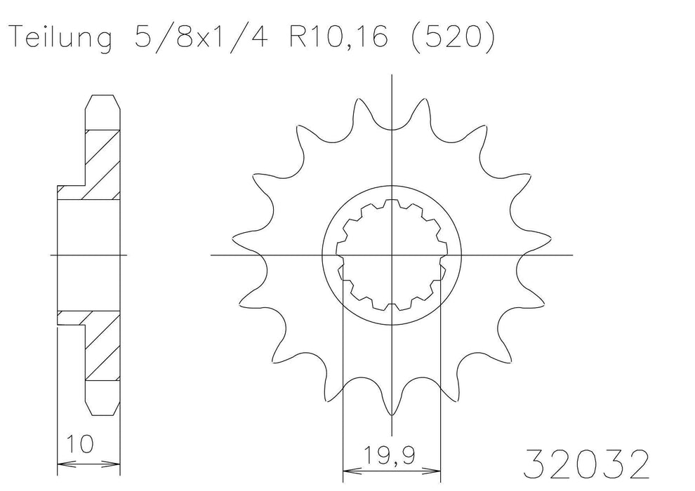 SPROCKET FRONT MOTO MASTER MADE IN HOLLAND RM125 83-14 RMZ250 07-12 14T