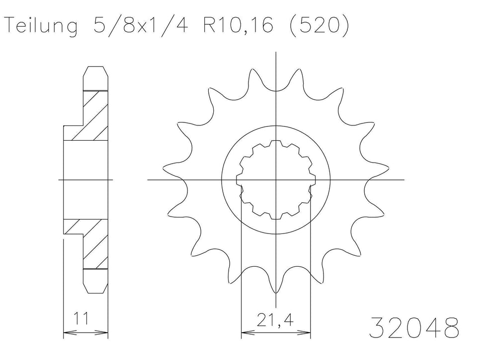 SPROCKET FRONT MOTO MASTER 14T HUSQVARNA CR250 00-05 WR250 00-13 TC250 TXC250 04-08 TE250 02-09