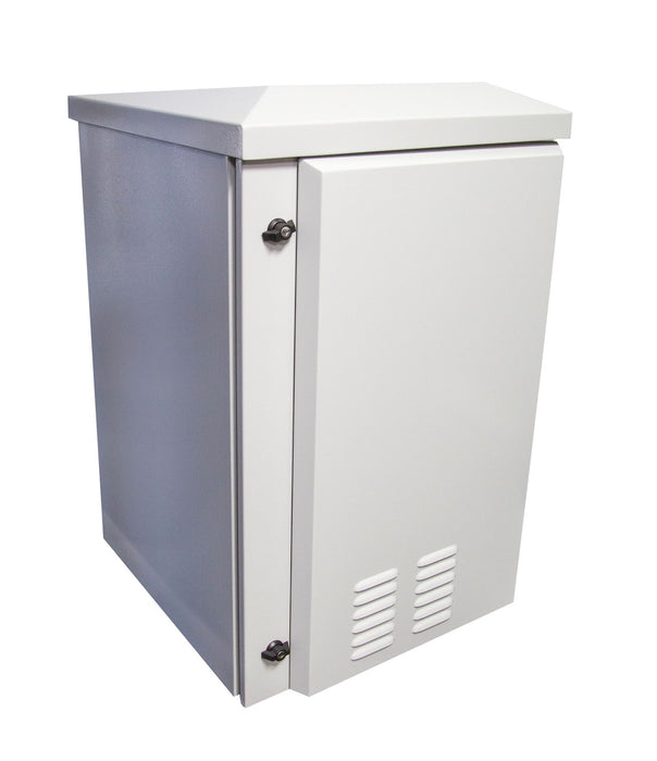 DYNAMIX 9RU Vented Outdoor Wall Mount Cabinet. (611x675x560mm). IP45 rated. Lock