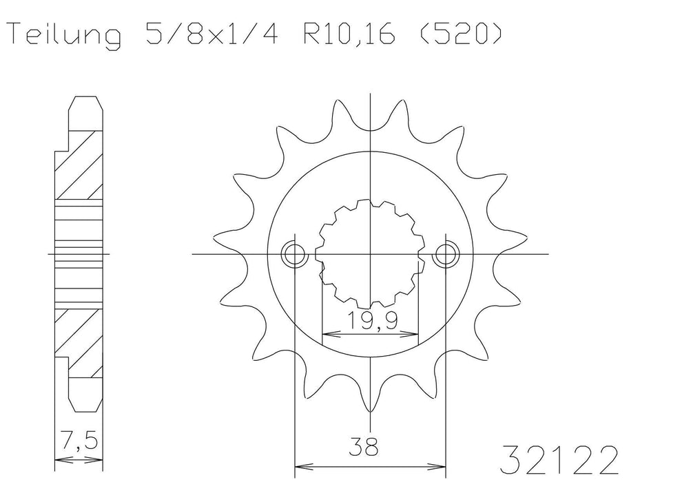 SPROCKET FRONT SAME AS JTF1401 KAWASAKI KFX400 03-06 SUZUKI LTZ400 03-12 LTR450 06-10 13T