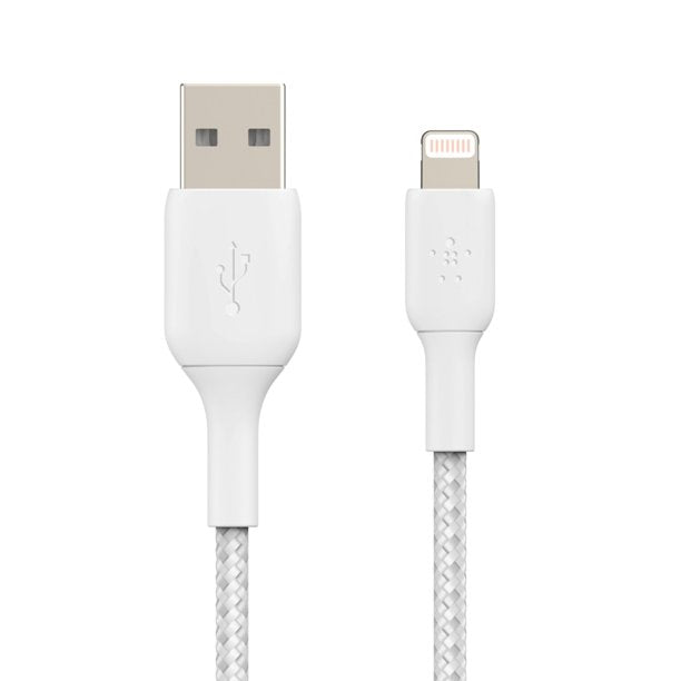 Belkin BOOST CHARGE Braided Lightning to USB-A Cable (1m / 3.3ft, White)