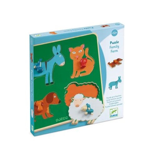 Djeco Family Farm Baby Wooden Puzzle