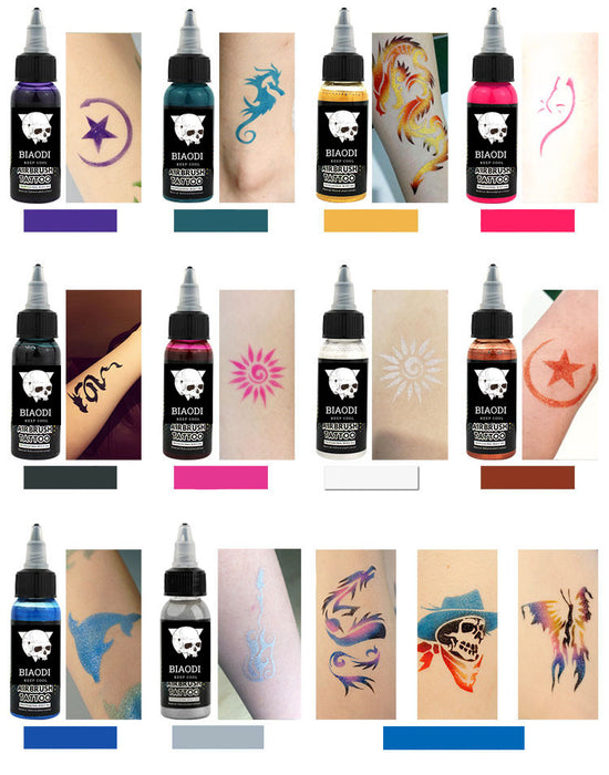 Formula Airbrush Waterproof Temporary Tattoo Ink 30Ml Black