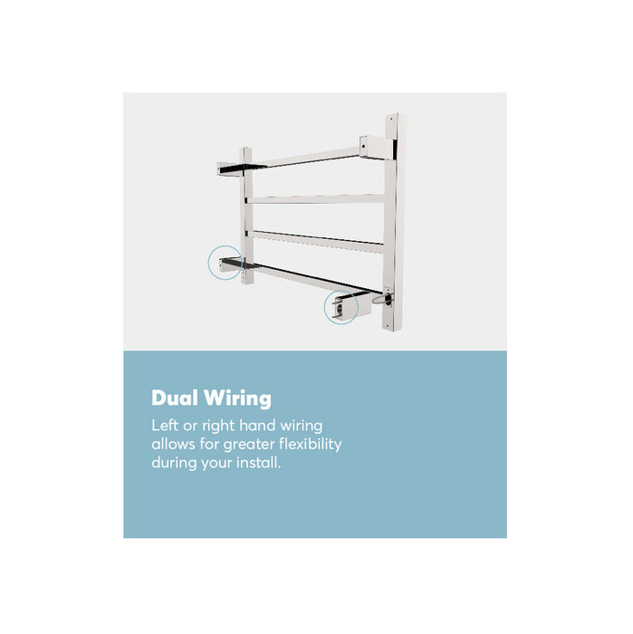 Goldair Straight Square Towel Rail Warmer 4 Bar Ladder