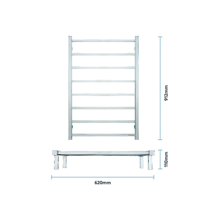 Goldair Heated Towel Rail 8 Bar Stainless Steel