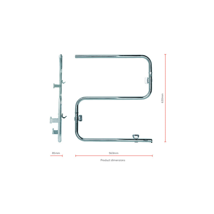 Goldair Select Heated Towel Rail 3 Bar Polished Stainless Steel