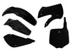 PLASTIC RTECH FRONT &amp;REAR FENDERS SIDEPANELS &amp;RADIATOR SHROUDS&amp;FRONT NUMBERPLATE KAWASAKI KX65 01-21