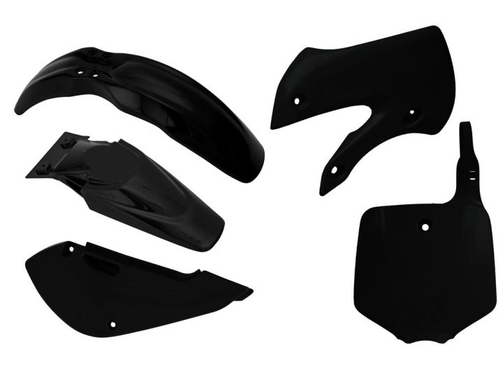 PLASTIC RTECH FRONT &amp;REAR FENDERS SIDEPANELS &amp;RADIATOR SHROUDS&amp;FRONT NUMBERPLATE KAWASAKI KX65 01-21