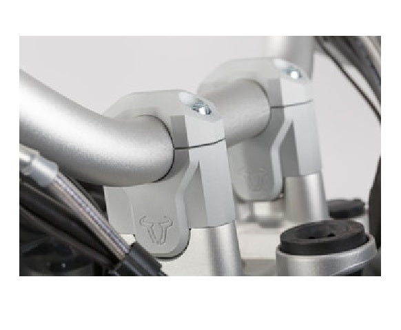 HANDLEBAR RISER SW MOTECH RAISE 30MM OPTIMISE THE SITTING POSITION ALUMINUM ALLOY SILVER BMW F750GS