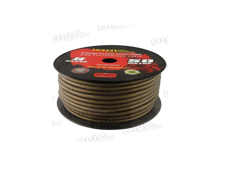 DNA CABLE 8 GAUGE POWER CABLE FROSTED BROWN 50 METRES