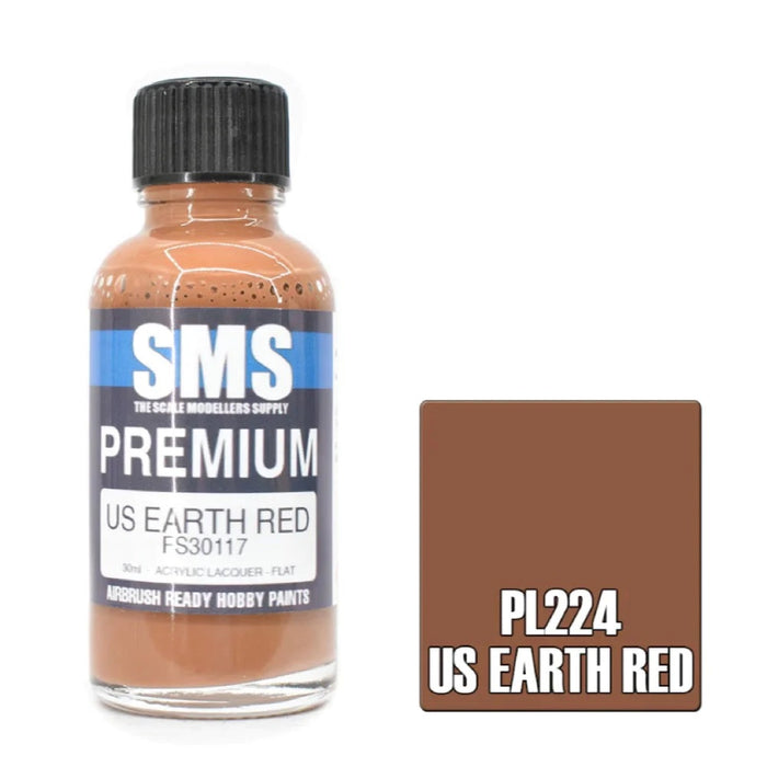 Airbrush Paint 30Ml Premium Us Earth Red Acrylic Lacquer Scale Modellers Supply