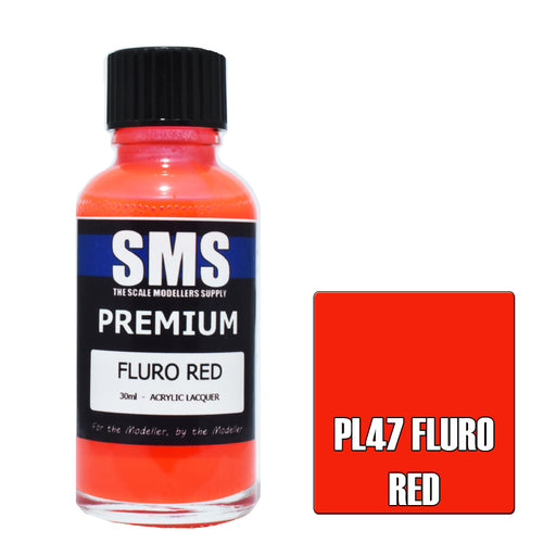 Air Brush paint 30ML PREMIUM FLURO RED ACRYLIC lacquer SCALE MODELLERS SUPPLY