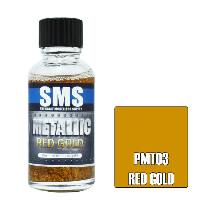 Air Brush paint 30ML METALLIC RED GOLD ACRYLIC lacquer SCALE MODELLERS SUPPLY