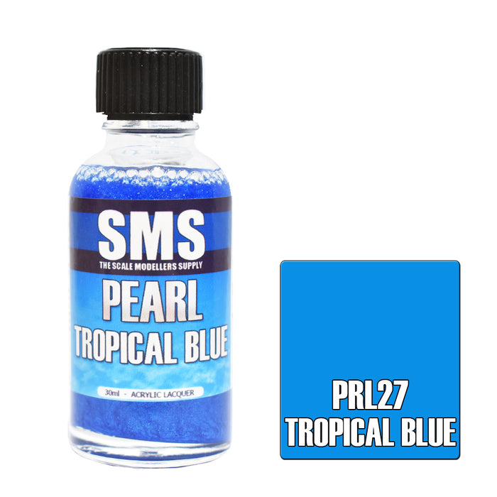 Air Brush paint 30ML PEARL TROPICAL BLUE ACRYLIC lacquer SCALE MODELLERS SUPPLY