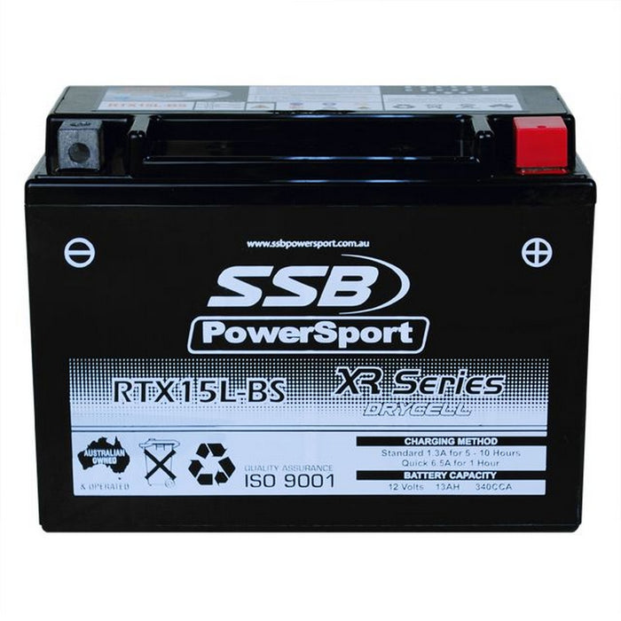 Motorcycle motorbike battery (YTX15L-BS) AGM 12V 13AH 340CCA BY SSB