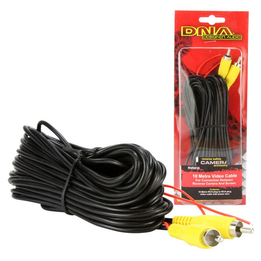 Camera Video Cable Rca To Rca With Power Wire 10Mtr