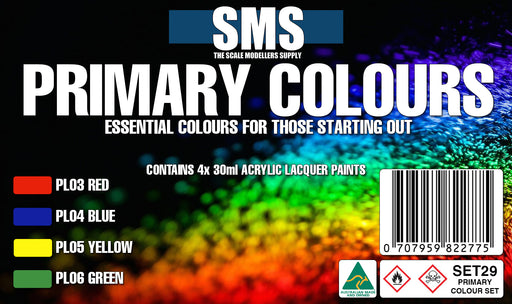 AIRBRUSH PAINT PRIMARY COLOUR SET SMS