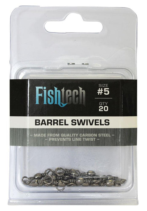 Fishtech #5 Barrel Swivels (20 per pack)