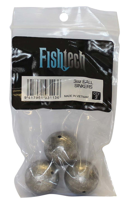 Fishtech Ball Sinkers 3oz (3 per pack)