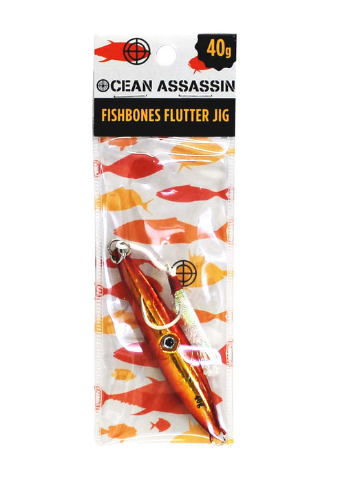 Ocean Assassin Fishbones Flutter Jig - Orange 40g