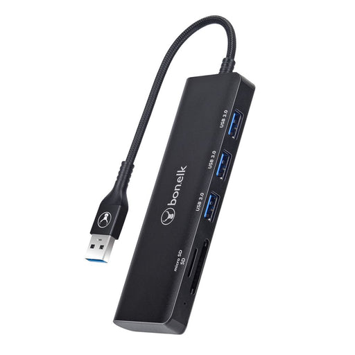 Bonelk Long-Life USB-A 5-in-1 Multiport Hub (Black)