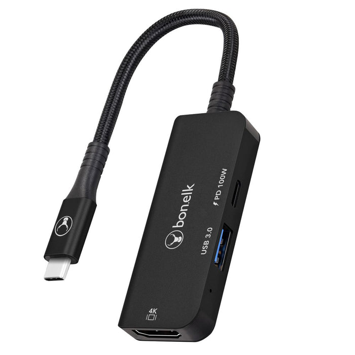 Bonelk Long-Life 3-in-1 Multiport Hub (Black)