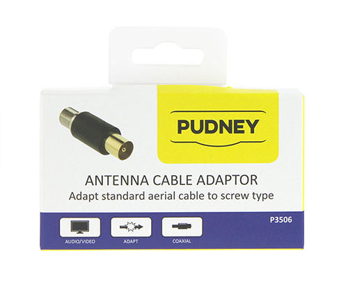 Pudney Coaxial Plug To F Socket Adaptor