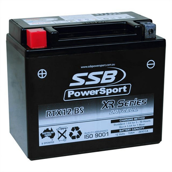 Motorcycle motorbike battery (YTX12-BS) AGM 12V 10AH 265CCA BY SSB