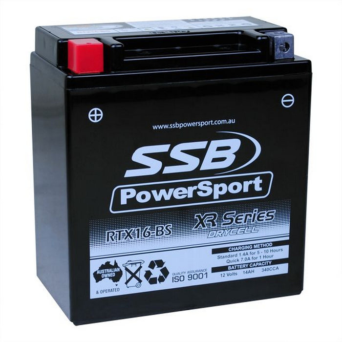 Motorcycle motorbike battery (YTX16-BS) AGM 12V 14AH 340CCA BY SSB